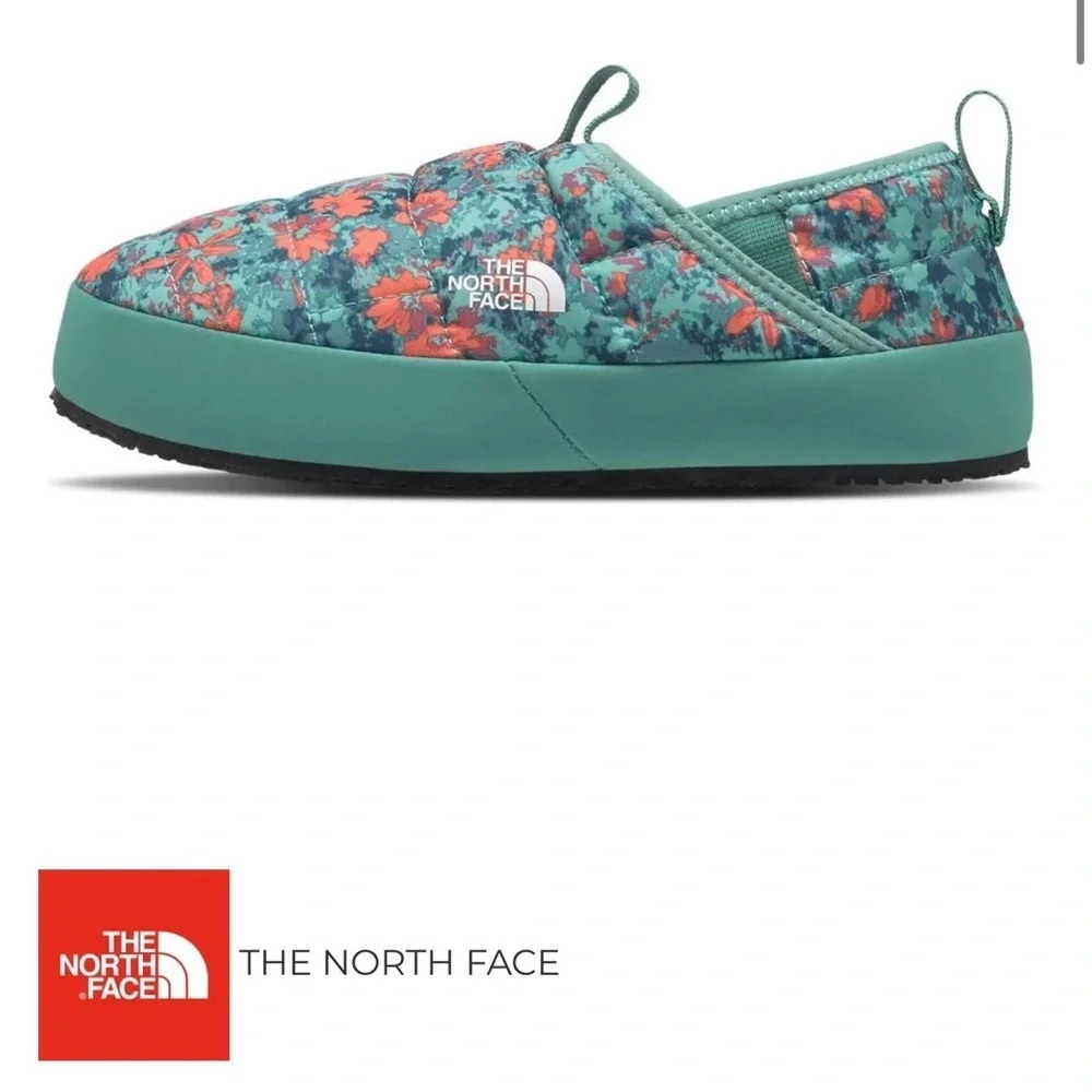 The North Face Kids Floral Slippers - Blue and Red